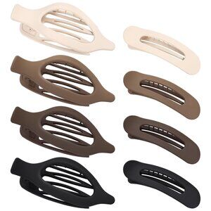 Neutral Flat Hair Clips Minimal Chic French Barrettes Medium Volume